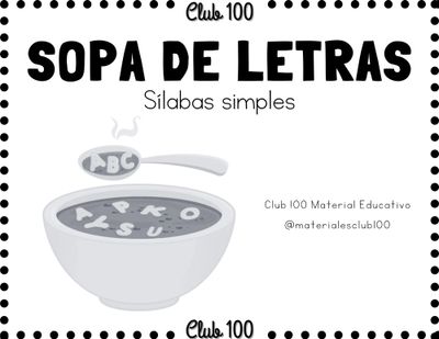 Sopa de letras palabras sílabas simples