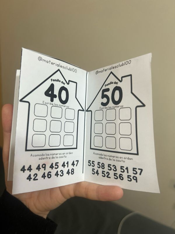 Mini libro familia de números