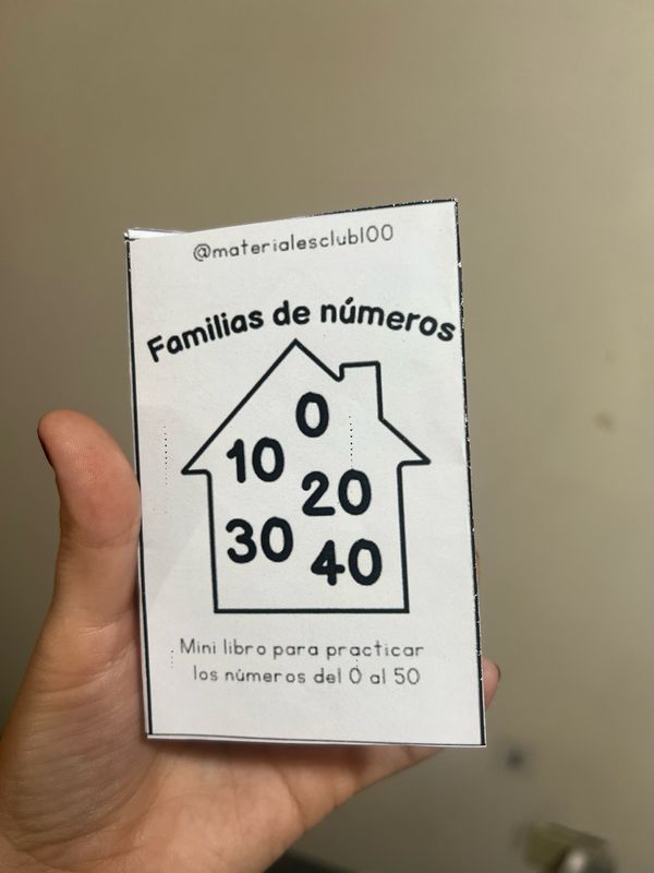Mini libro familia de números
