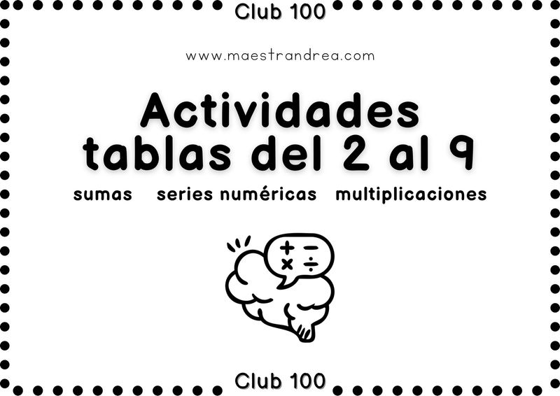 Actividades tablas del 2 al 9