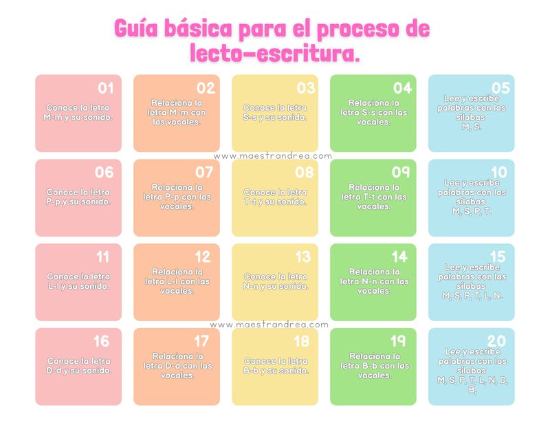 Calendario lectoescritura 50 días