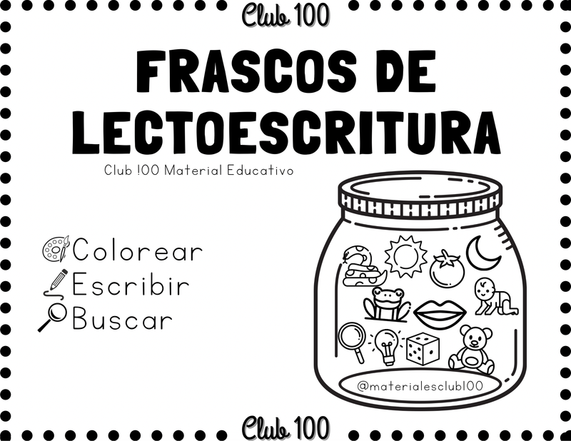 Frascos de lectoescritura