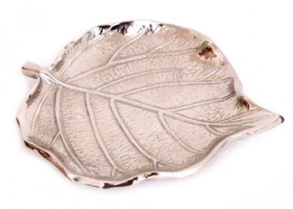 Silver Aluminium Leaf shaped dish