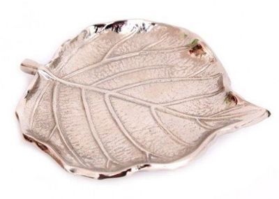 Silver Aluminium Leaf shaped dish