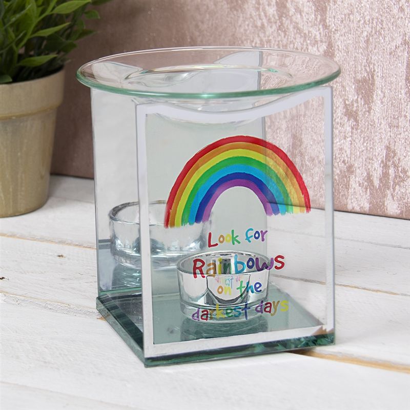 Look for Rainbows Mirror Glass Oil Burner