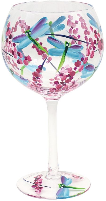 Dragonfly Hand Painted Gin Glass