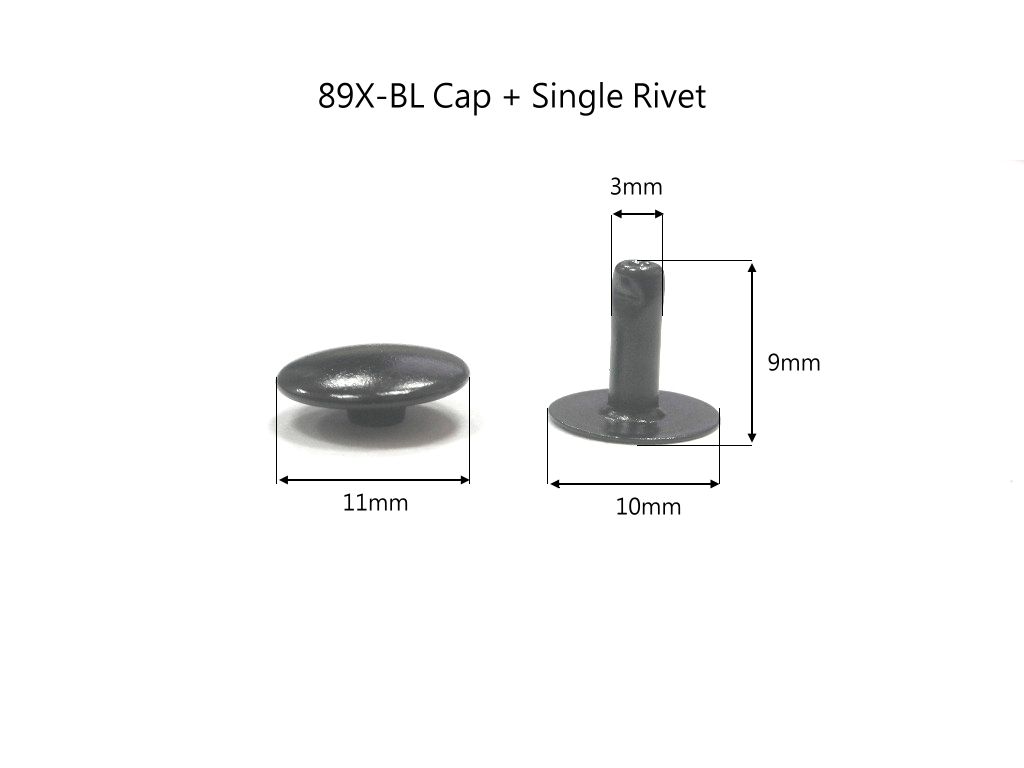 Single Head Rivets  - BLACK