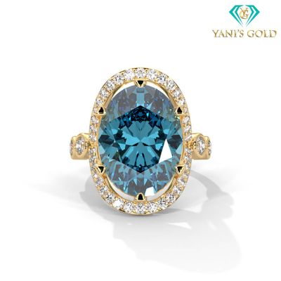 Anillo de Mujer con Piedra Ovalada y Diamantes ✅✅