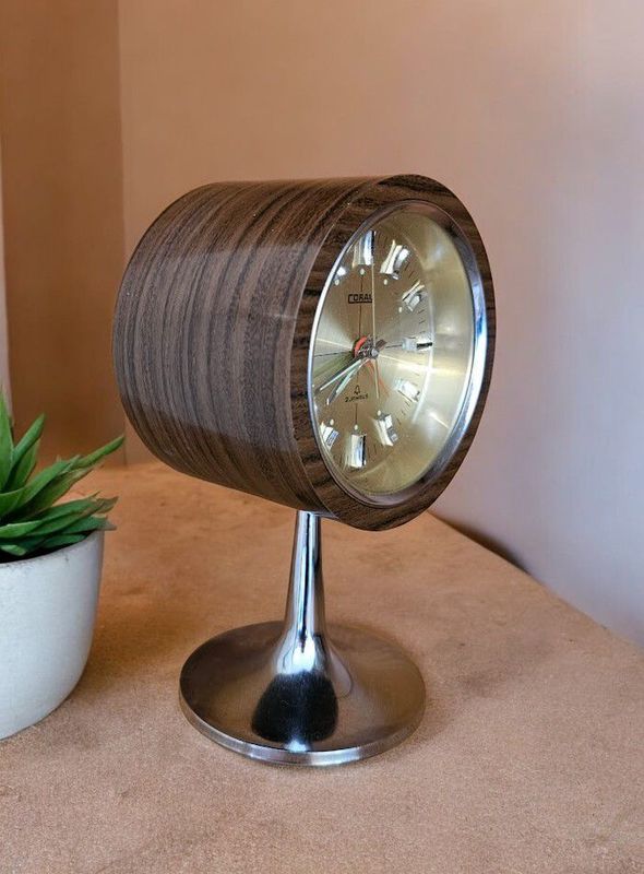 Coral Tulip Space Age Clock c.1970, made in Japan