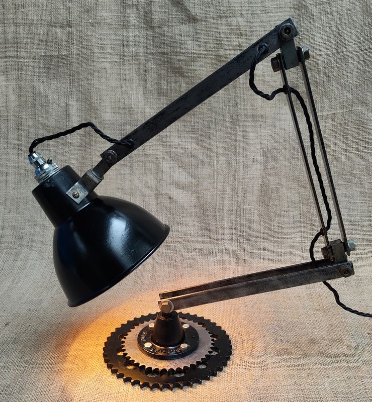Lamp Industrial Angle Poise Unique Automotive Motorcycle Steam Punk Desk Lathe Machinist