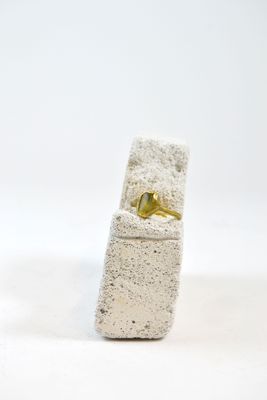 Anello con vetro di mare verde salvia