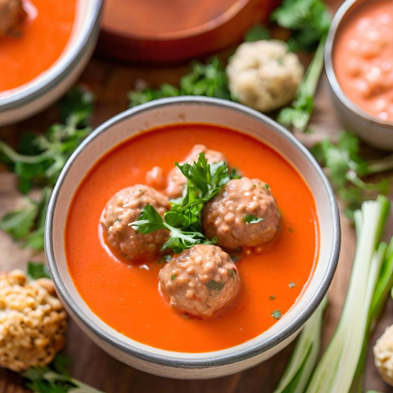 Tomatenroomsoep met balletjes