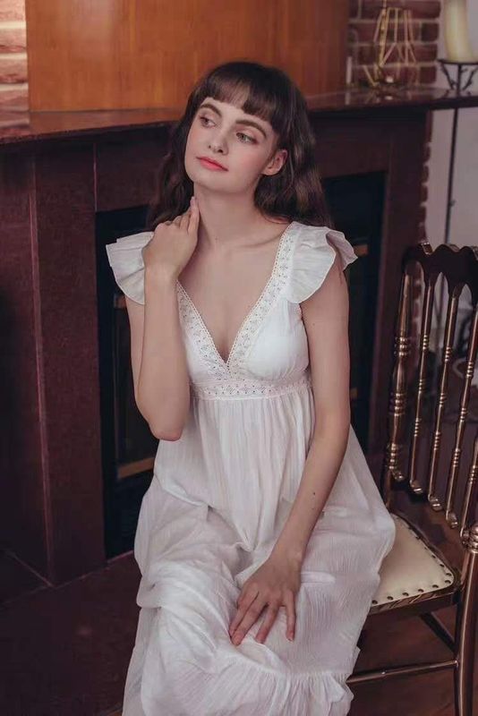 睡衣女夏季新款性感女韓版帶胸墊吊帶長款睡裙 4027