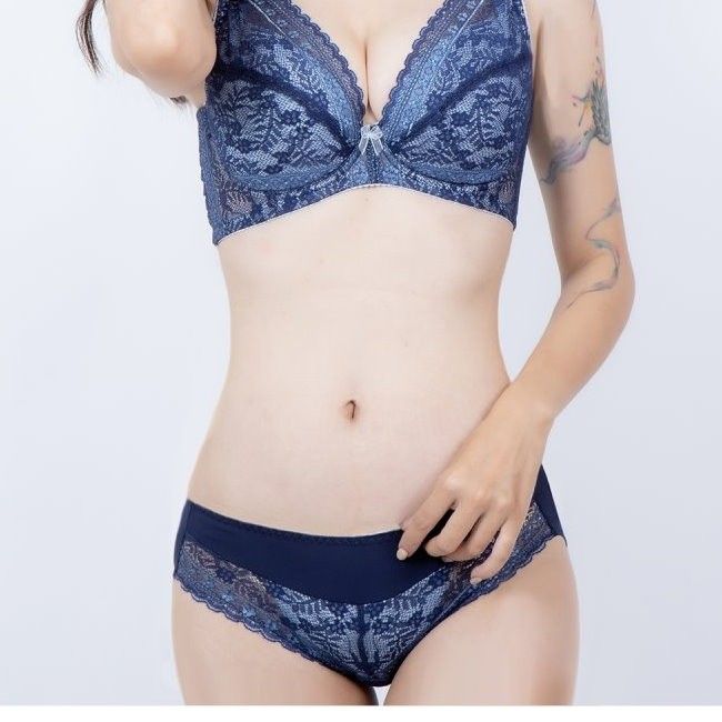 內褲/蕾絲 舒適好穿 親膚柔軟 深灰 寶藍【小百合】U8882台灣製