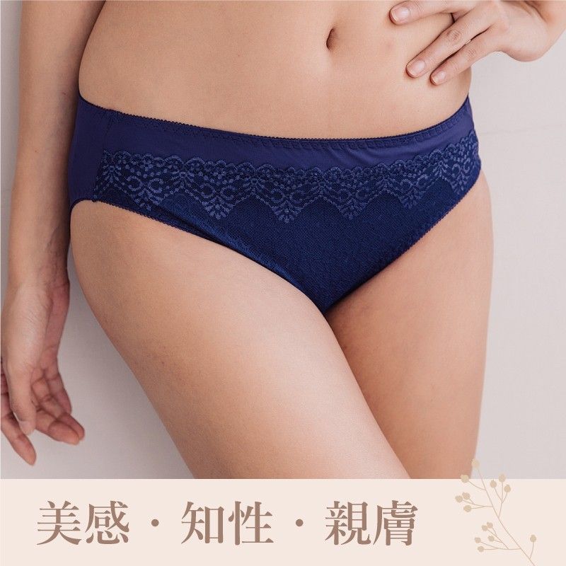 內褲/ 藝術風 蕾絲內褲 U88937 深藍 小百合 台灣製