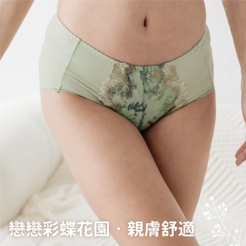 內褲小百合戀戀彩蝶低腰蕾絲包臀 U820312台灣製
