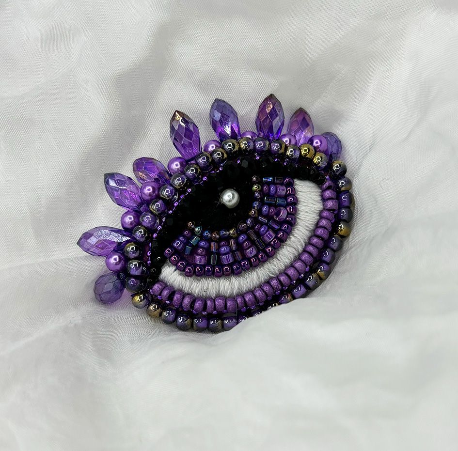 Purple Eye brooch