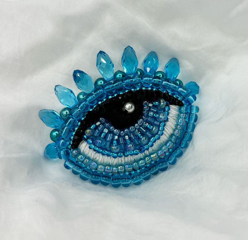 Aqua Eye brooch