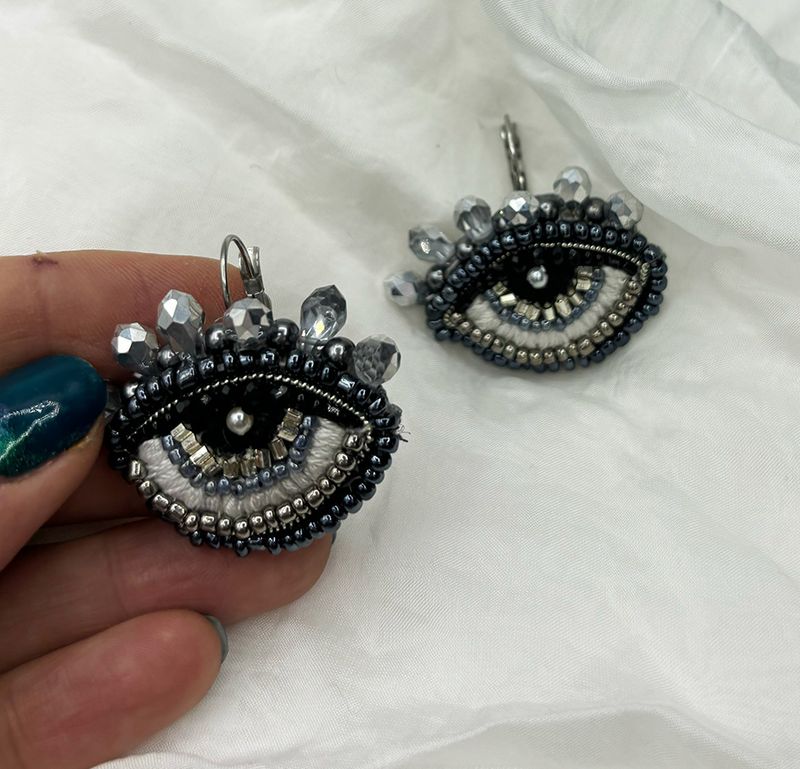 Old silver Eye earrings