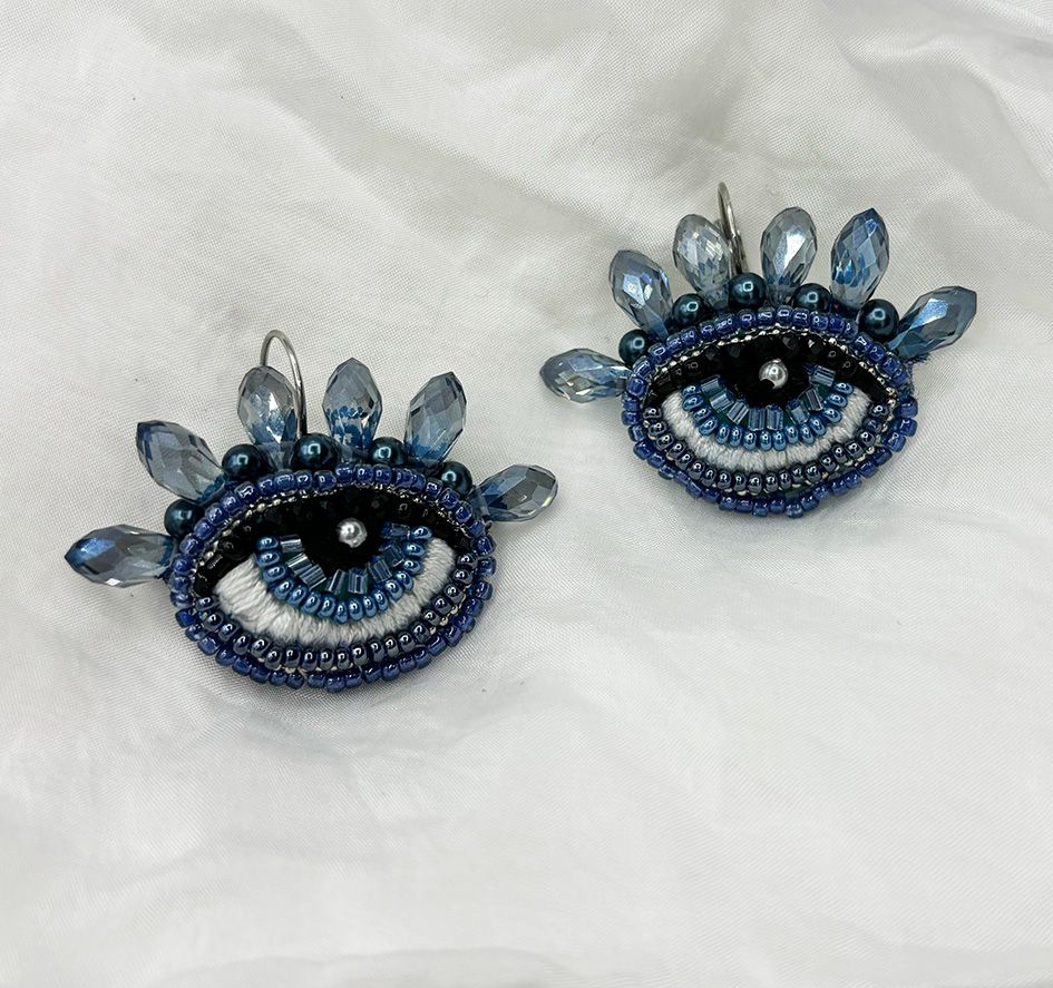 Ice blue Eye earrings