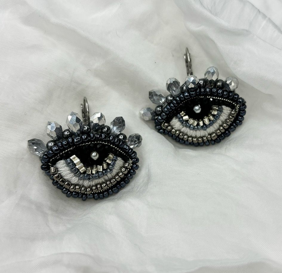 Old silver Eye earrings
