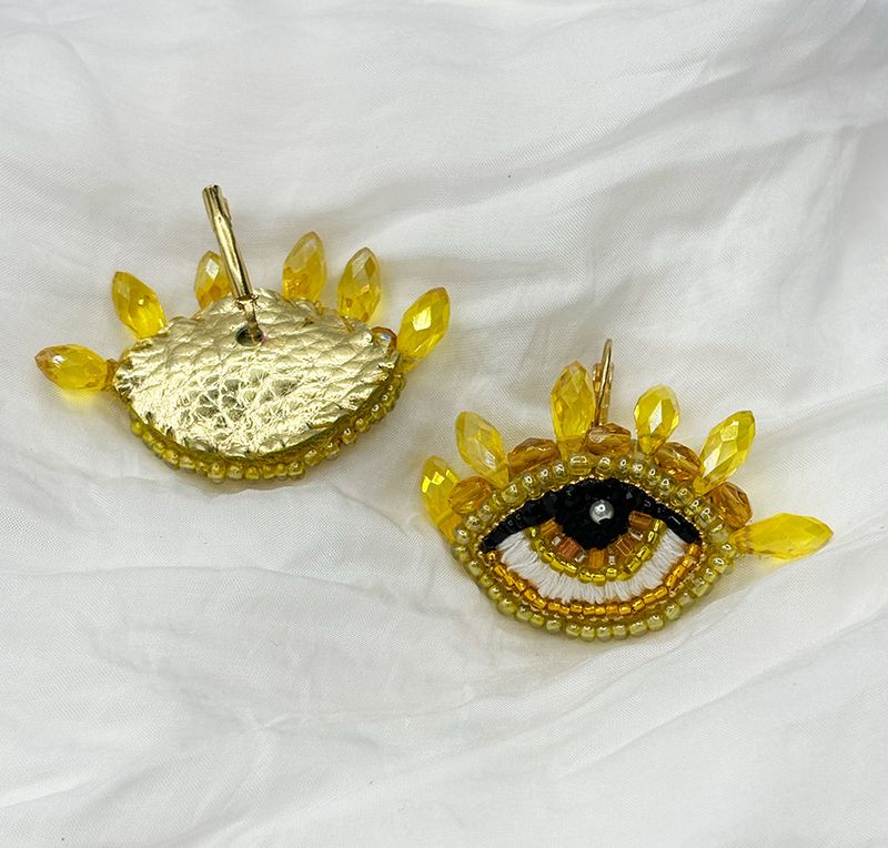 Lemon yellow Eye earrings