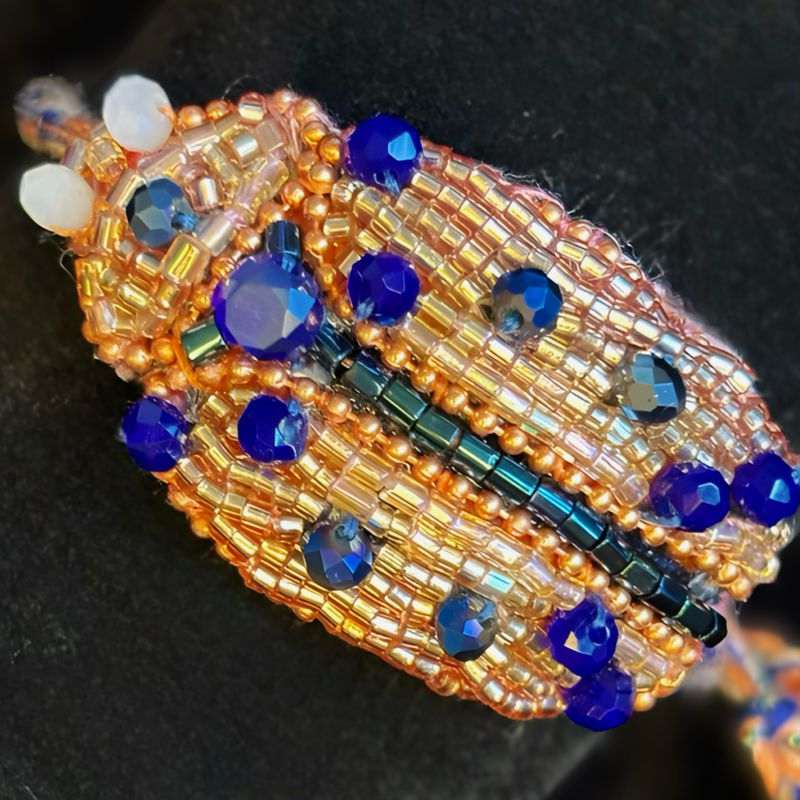 Champagne, soft rose and royal blue