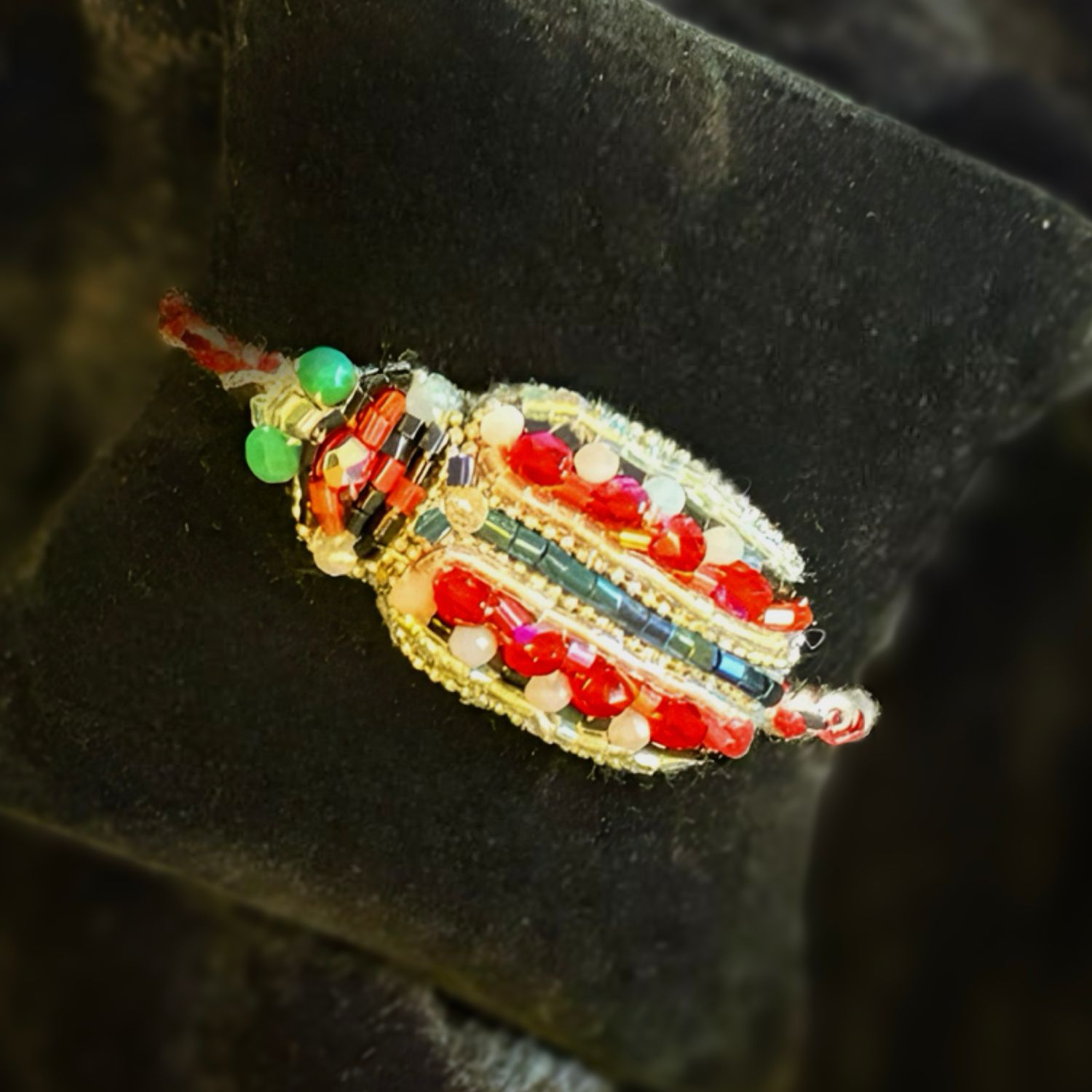 Red, silver, white and black