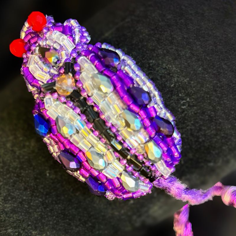 Purple, silver and pearly white
