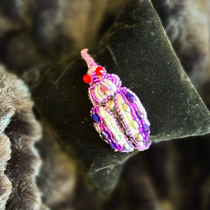 Purple, silver and pearly white