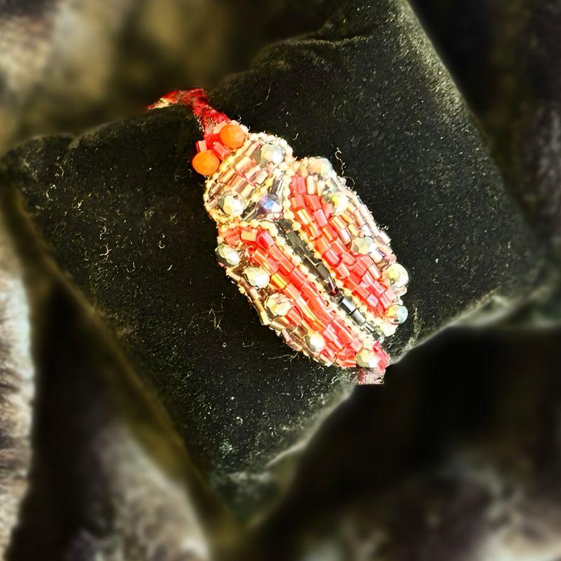 Red, black and silver