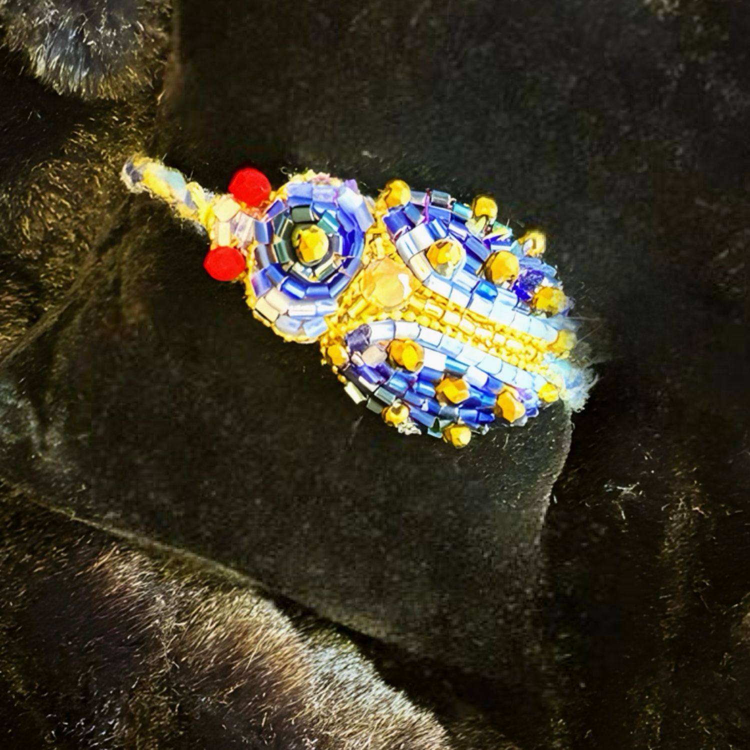 Gold, royal blue and sky blue