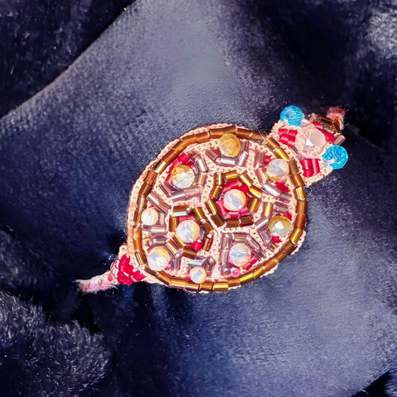 Light rose, burgundy and smoky quartz