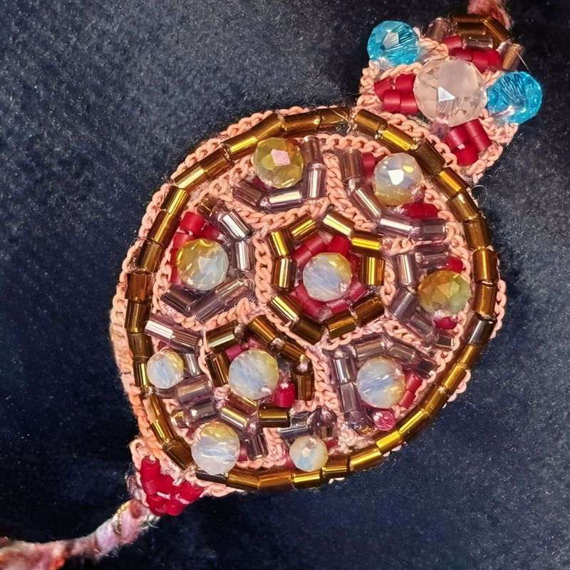 Light rose, burgundy and smoky quartz