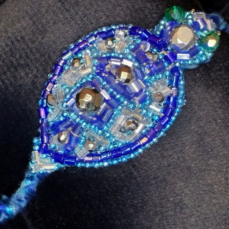 Royal blue, turquoise and silver