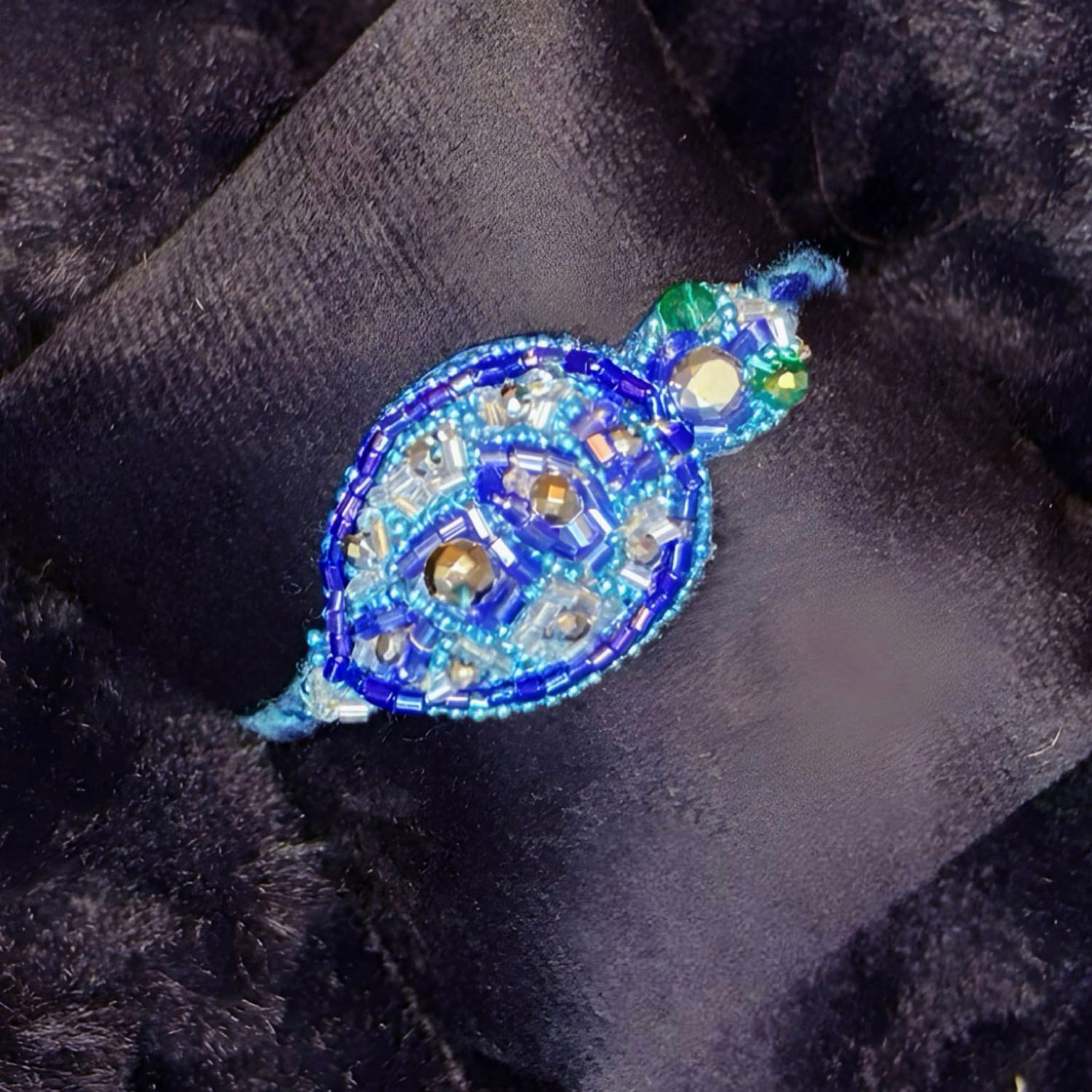 Royal blue, turquoise and silver