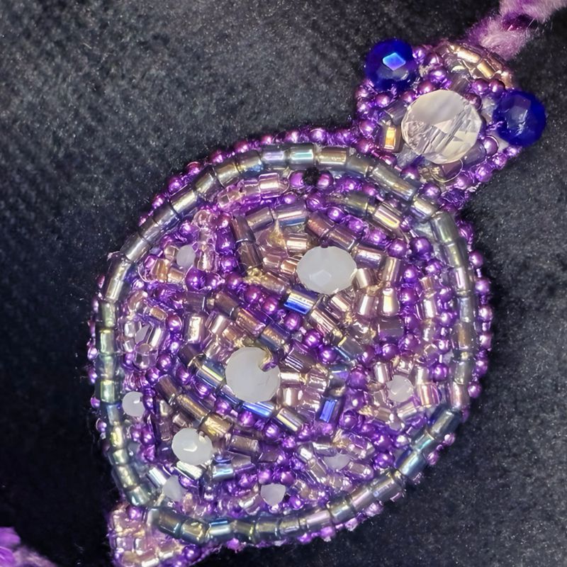 Purple, dark silver and pearly white