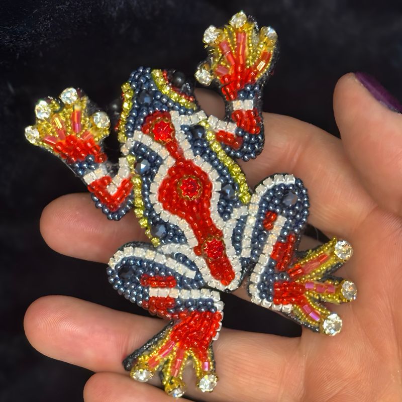 Red and blue frog