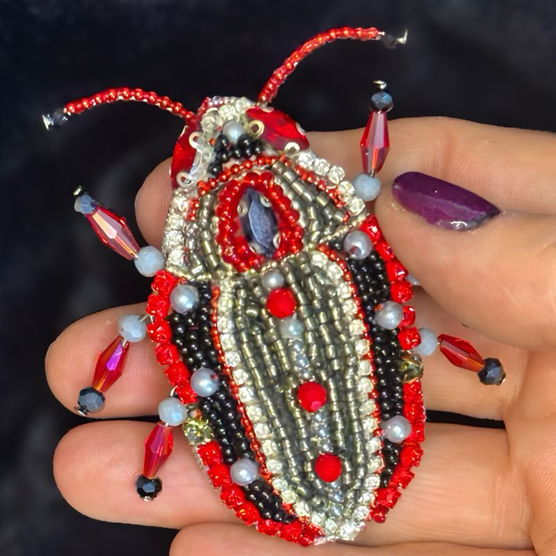 Red, silver and black Beetle