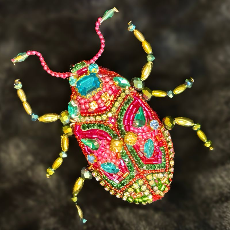 Pink and turquoise Beetle