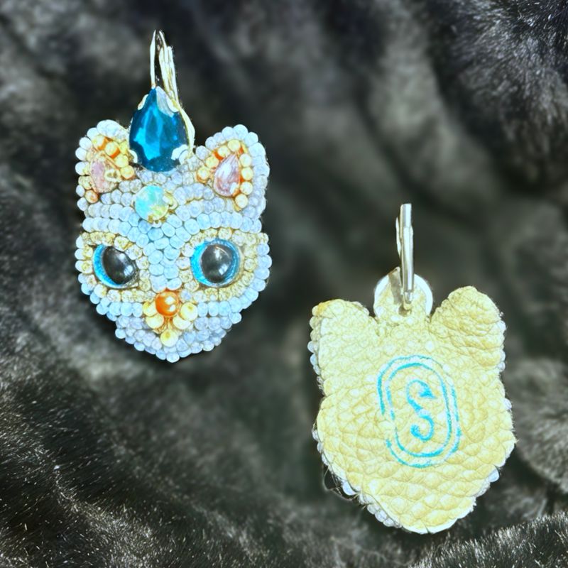 Soft grey and blue Cat