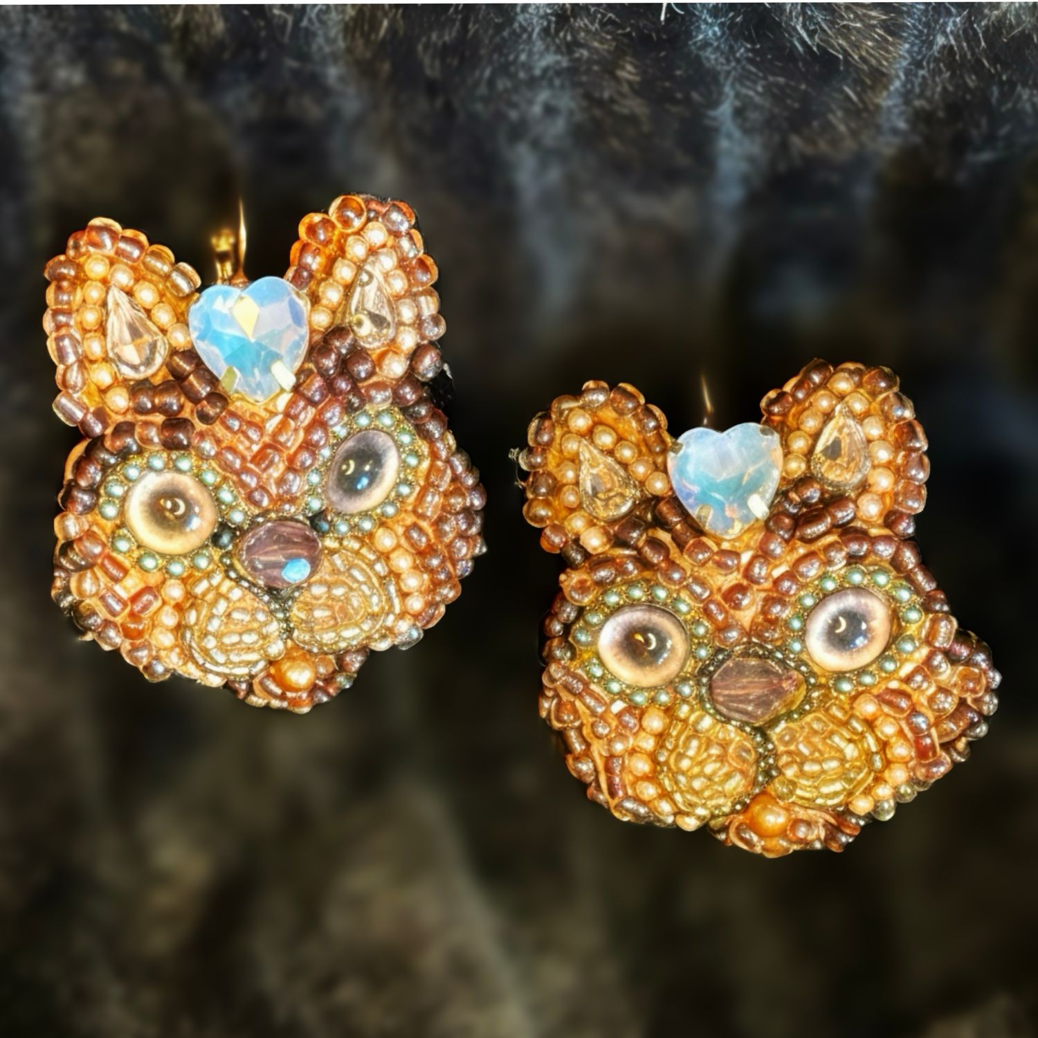 Teddy bear earrings