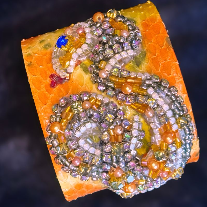 Serpentine orange and bronze
