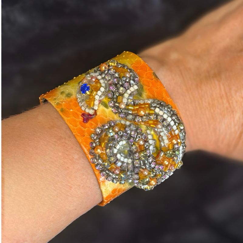 Serpentine orange and bronze