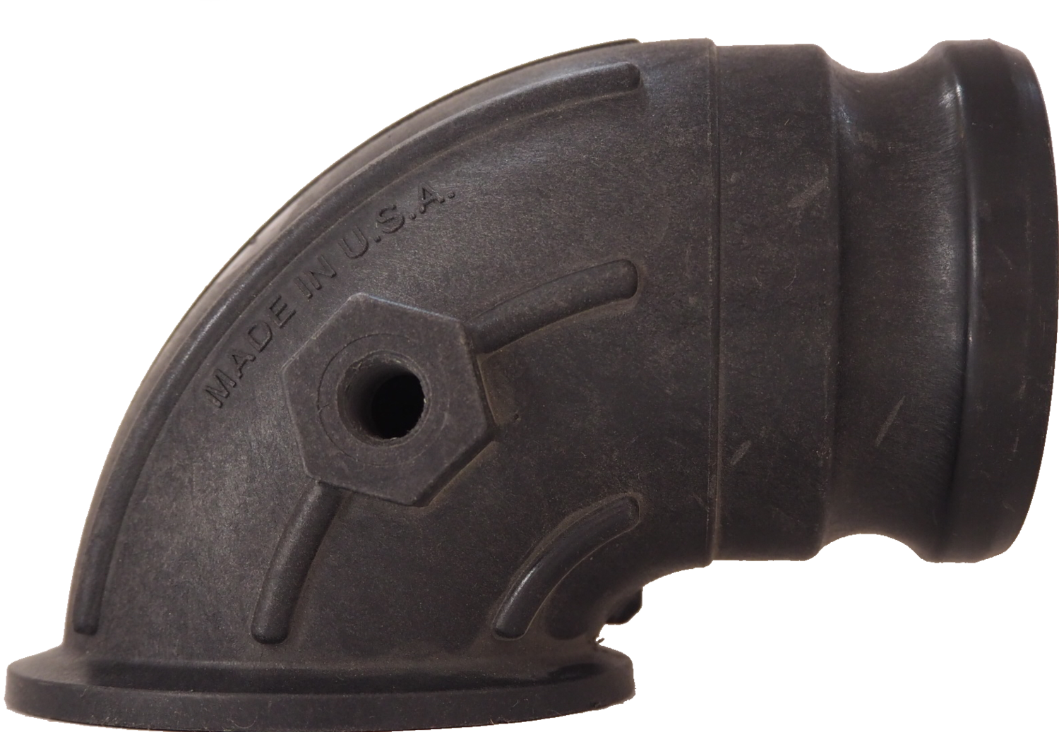 3&quot; FlangeXMale Adapter Sweep w/ 1/4&quot; Gauge Port