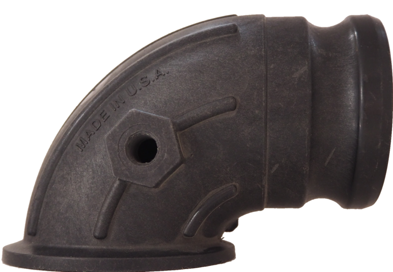 3&quot; FlangeXMale Adapter Sweep w/ 1/4&quot; Gauge Port