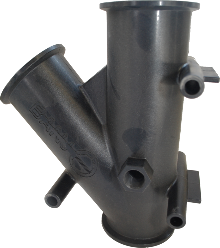 3&quot; FP 45° Y Flange w/ 3/4&quot; Gauge Port