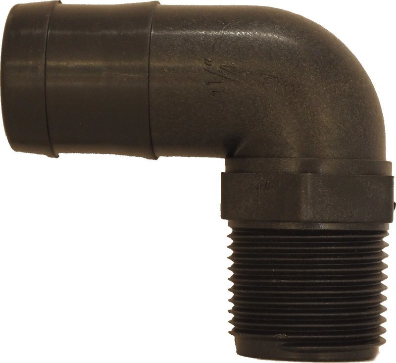 1&quot; Male X 1 1/4&quot; 90° Hose Barb