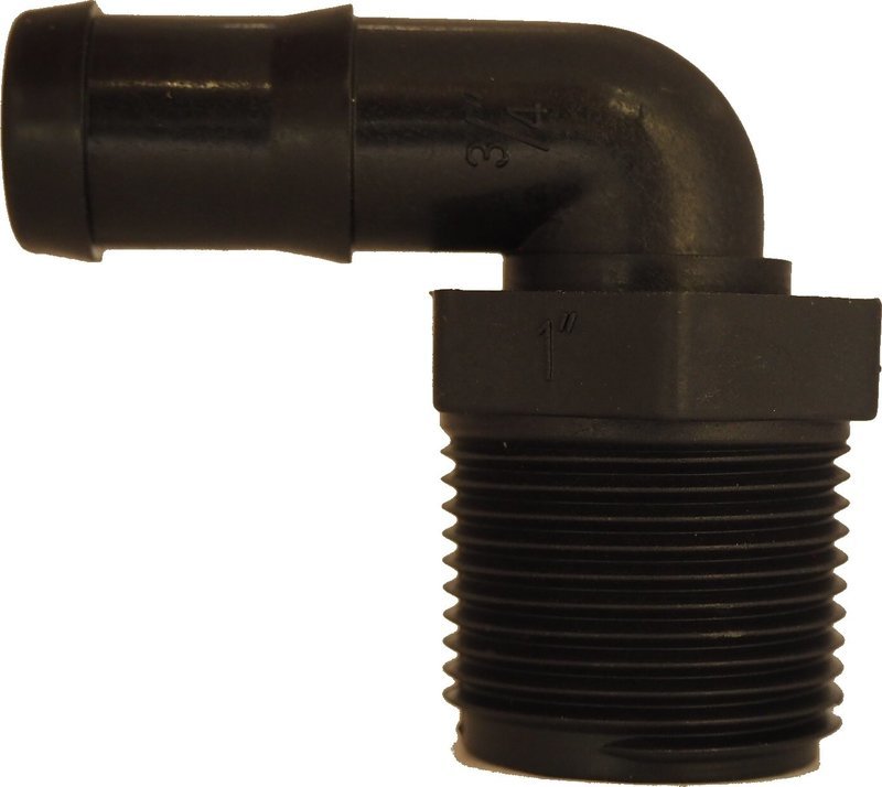 1&quot; Male X 3/4&quot; 90° Hose Barb
