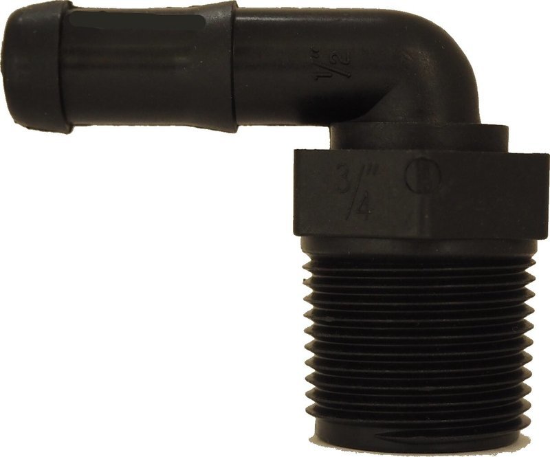 3/4&quot; Male X 1/2&quot; 90° Hose Barb